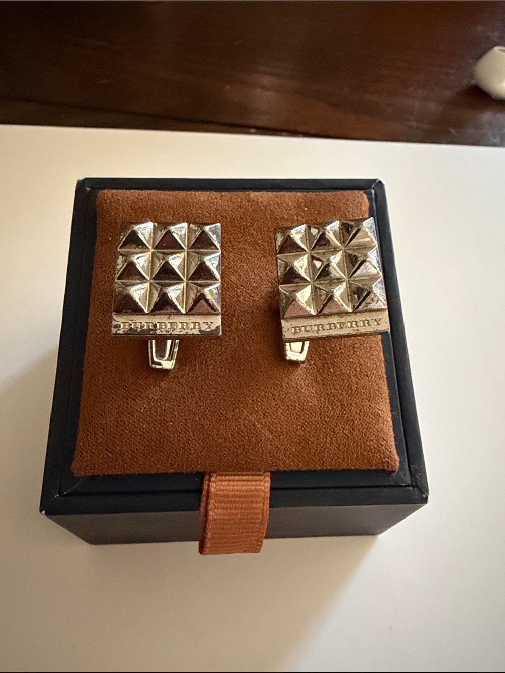 Burberry Gold Pyramid Stud Cufflinks box not included
